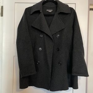 Vince Grey Wool Blend Double Button Coat